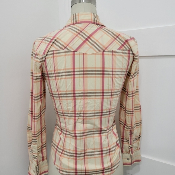 The Limited Stretch Western Plaid Long Sleeves Shirt Size XS - Picture 4 of 13